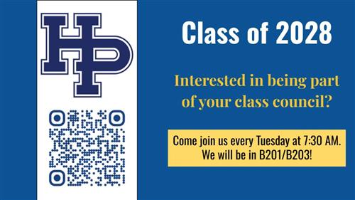 Class Council of 2028 - Join us every Tuesday at 7:30 AM. We will be in B201/B203!